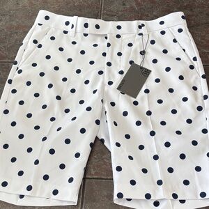 G/FORE White and Navy Polka Dot Men's Golf Shorts Sz 30